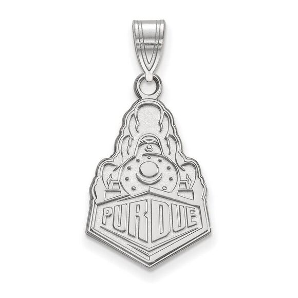14k White Gold Purdue Large Logo Pendant